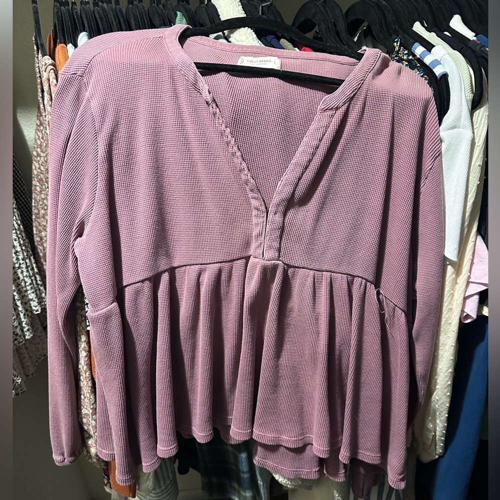 Lucky Brand Mauve Peplum Blouse